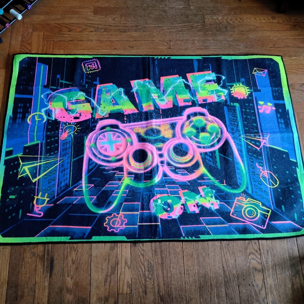 Gaming‎ Area Rug Blacklight UV Reactive